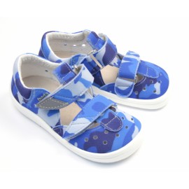 Beda Barefoot sandály textilní - Blue Military Modré